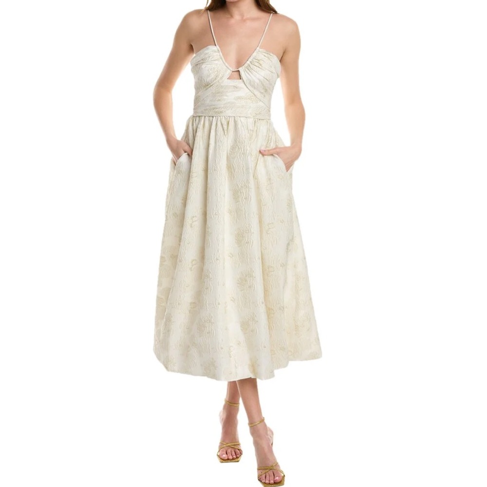 ML Monique Lhuillier Jacquard Midi Dress
